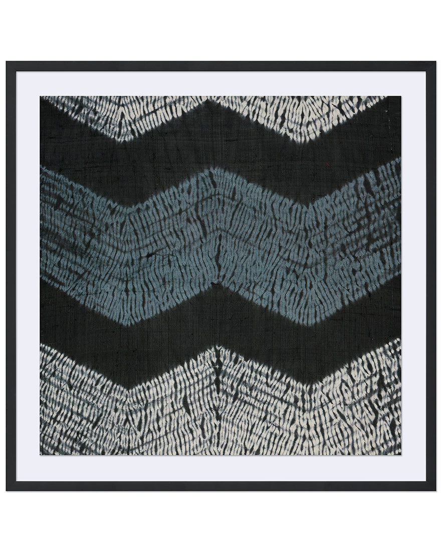Shibori Zig Zags Framed Wall Art