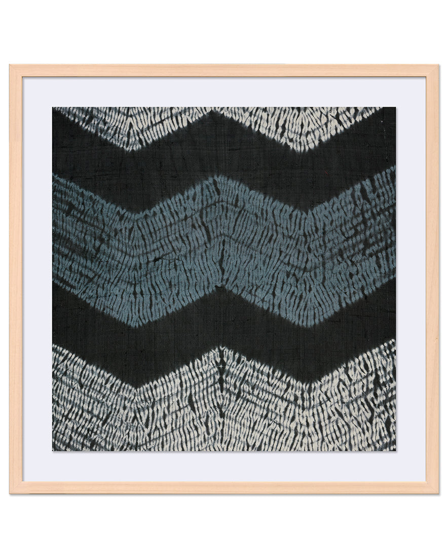 Shibori Zig Zags Framed Wall Art Textile Hive